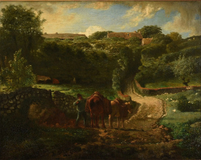 Hameau Cousin w Gréville - Jean-François Millet