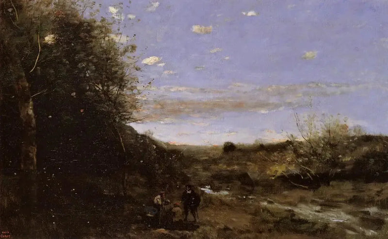 Hamlet i grabarz - Jean-Baptiste Camille Corot