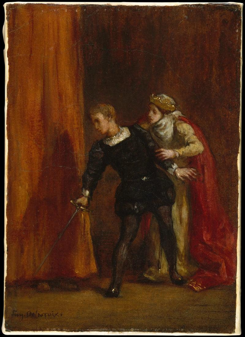 Hamlet i jego matka - Eugène Delacroix