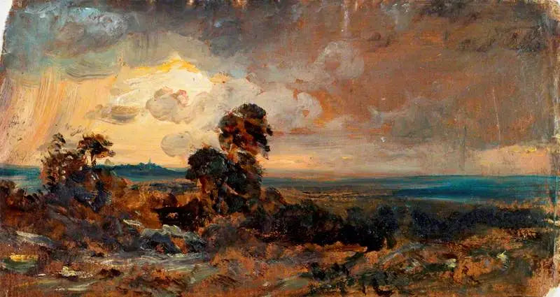 Hampstead: Burzowy zachód słońca - John Constable