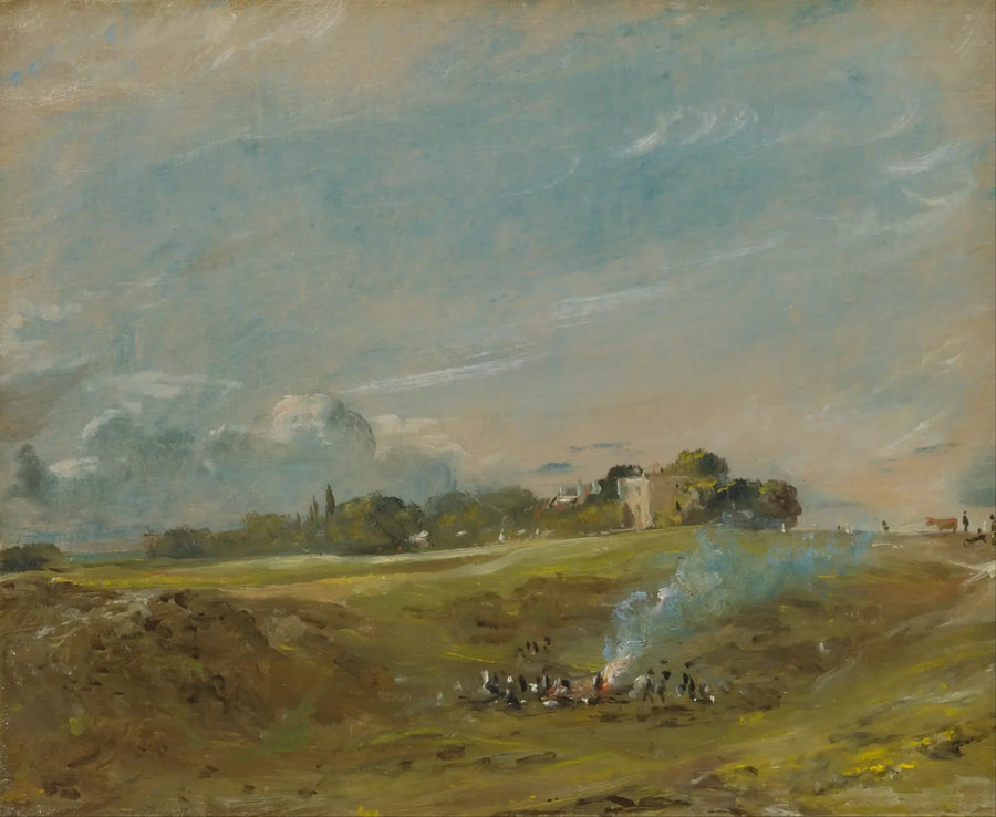 Hampstead Heath, z ogniskiem - John Constable