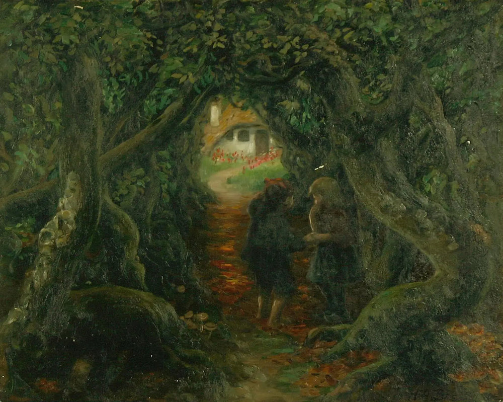 Hansel et Gretel chez la sorcière. - H. A. Brendekilde - Alpha Reproduction