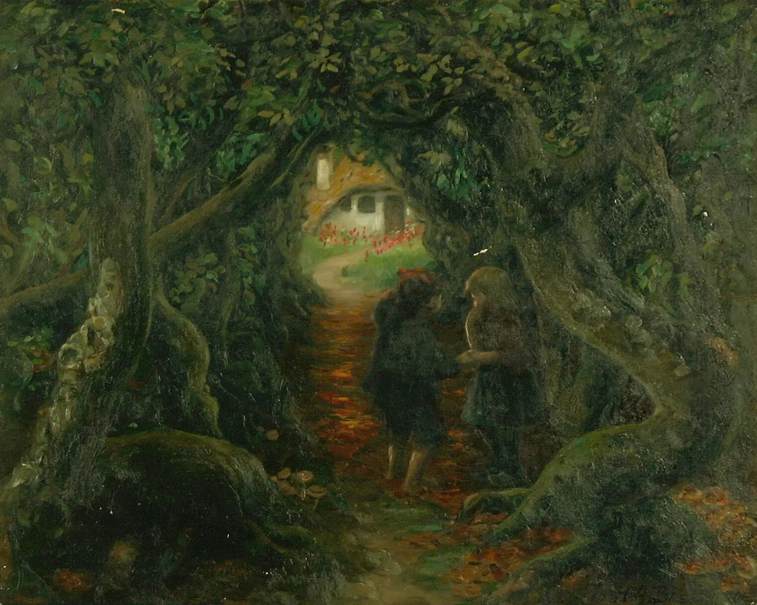 Hansel et Gretel chez la sorcière. - H. A. Brendekilde image 1 reproduction réalisée par Alpha Reproduction