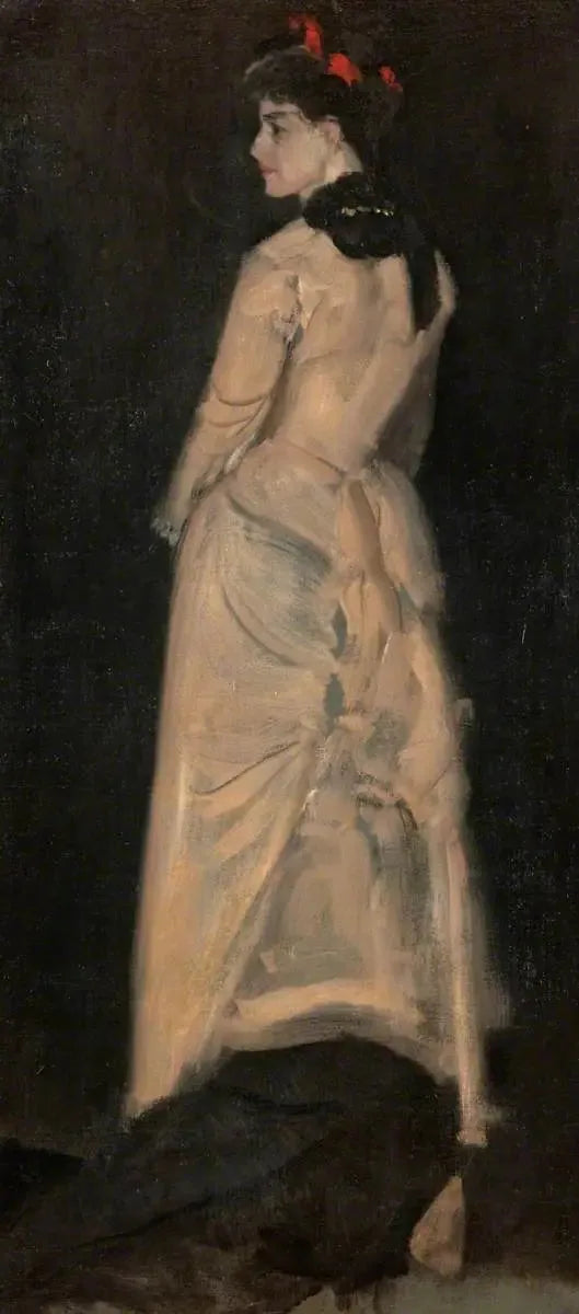 Harmonia w kolorze cielistym i czarnym: Portret pani Louise Jopling 1877 (olej) - James Abbott McNeill Whistler