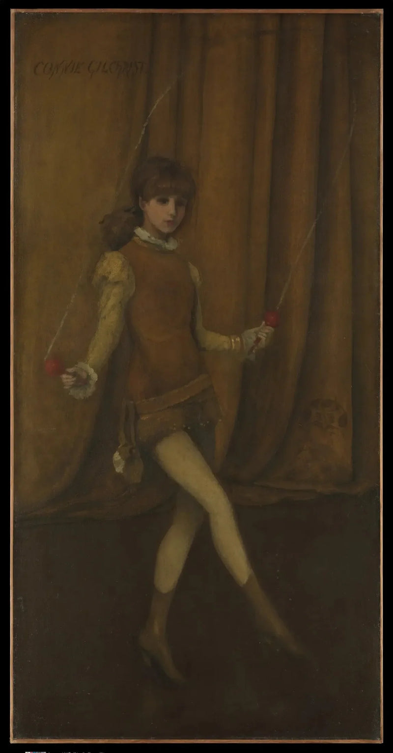 Harmonia w żółci i złocie: Złota dziewczyna — Connie Gilchrist - James Abbott McNeill Whistler