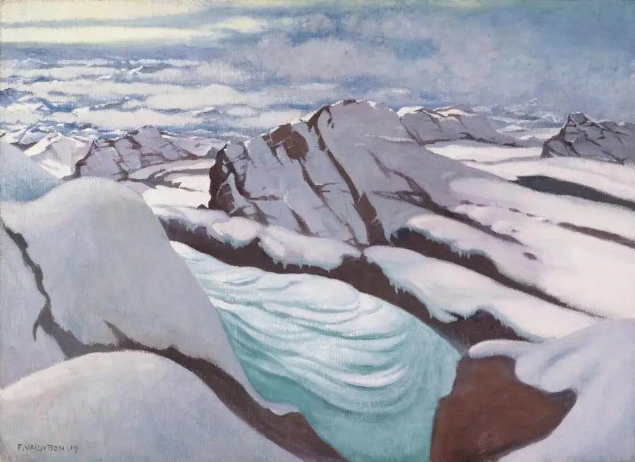 Wysokie Alpy, lodowce i ośnieżone szczyty - Félix Vallotton