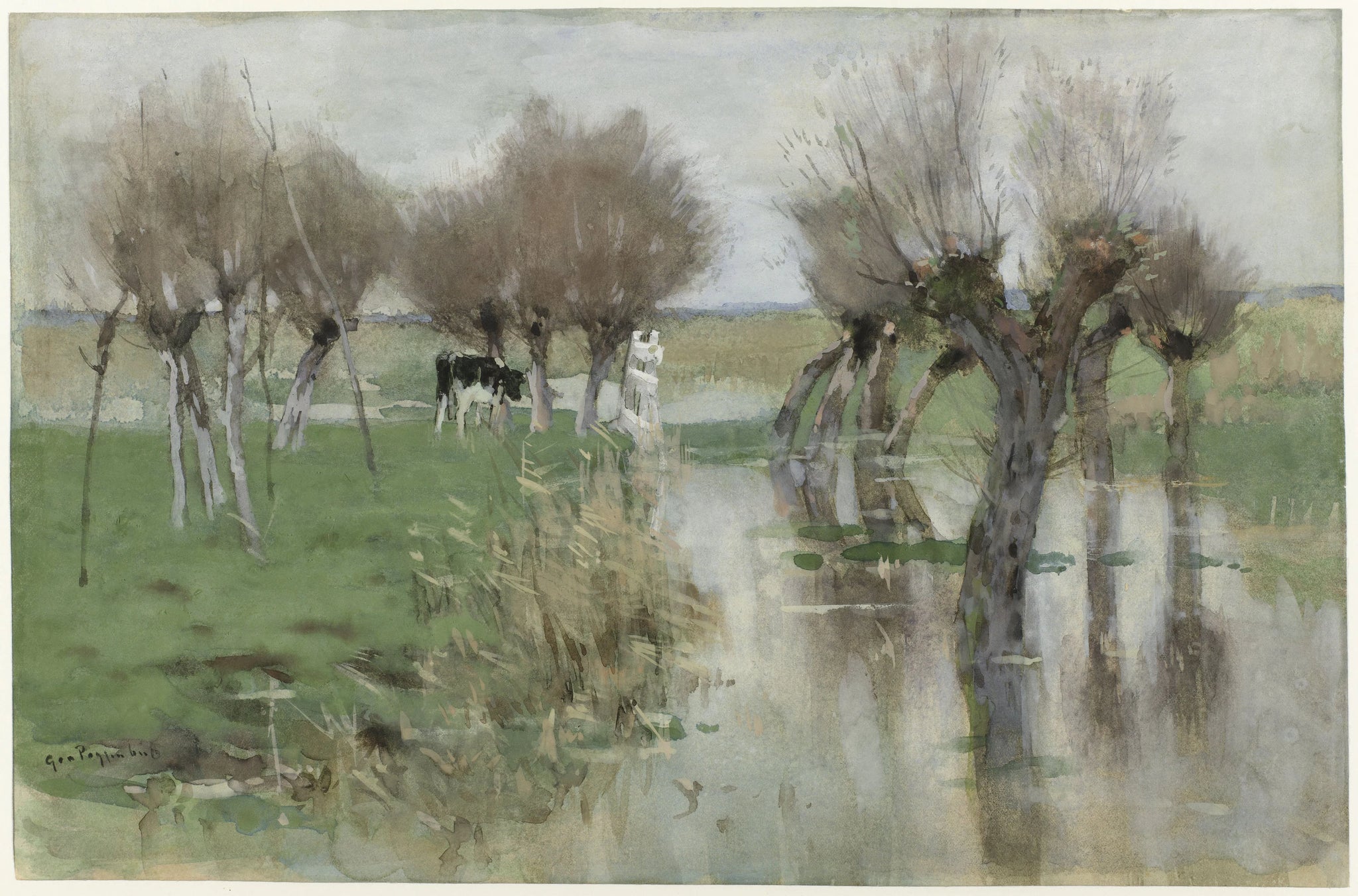 Hautes eaux dans le pré - Geo Poggenbeek