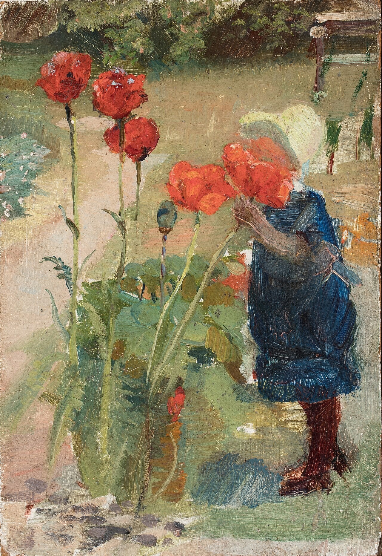 Helga dans les coquelicots - Michael Peter Ancher