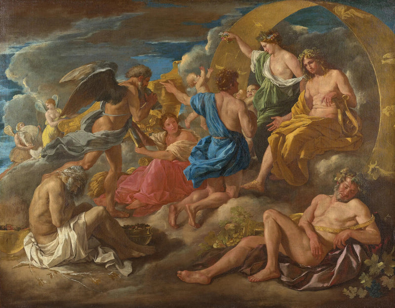 Helios i Phaeton z Saturnem i czterema porami roku - Nicolas Poussin