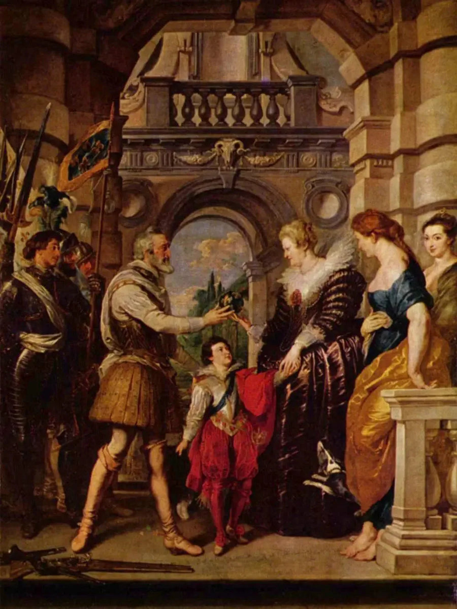 Henri IV wyrusza na wojnę z Niemcami i powierza królowej rządzenie swoim królestwem 20 marca 1610 - Peter Paul Rubens