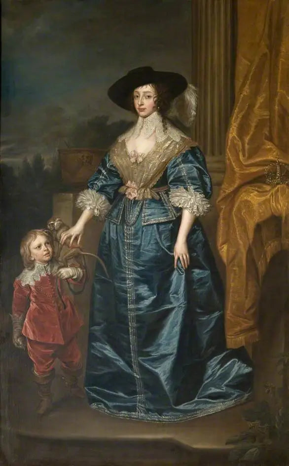 Henrietta Maria (1609–1669), z karłem, Geoffrey Hudson - Antoine van Dyck
