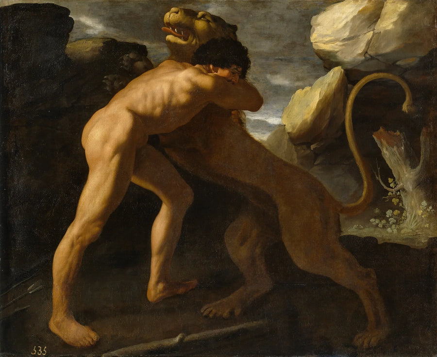 Herkules walczący z lwem Nemejskim - Francisco de Zurbarán