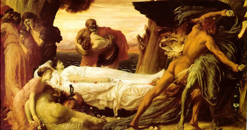 Herakles walczący ze śmiercią, aby ocalić Alcestę - Frederic Leighton