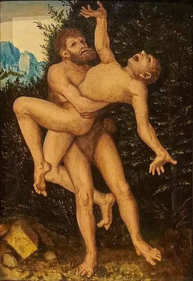 Herkules i Antaeusz - Lucas Cranach Starszy
