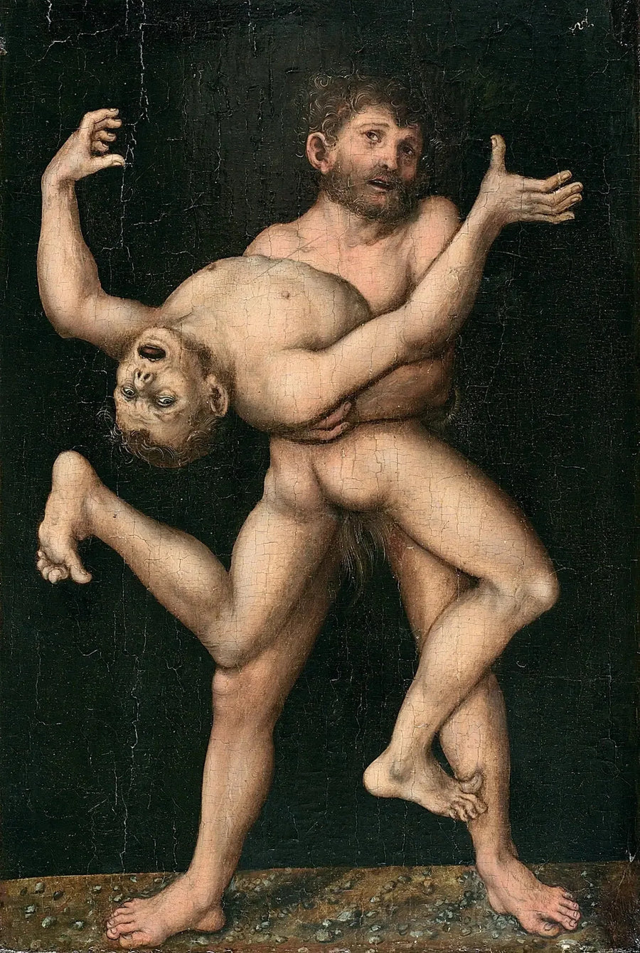 Herkules i Antaeusz - Lucas Cranach Starszy