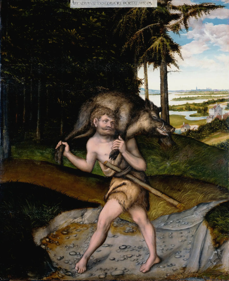 Herkules i dzik z Érimanthe - Lucas Cranach Starszy