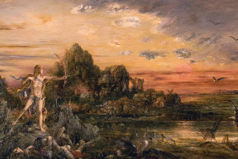 Herkules i ptaki z jeziora Stymfalos - Gustave Moreau