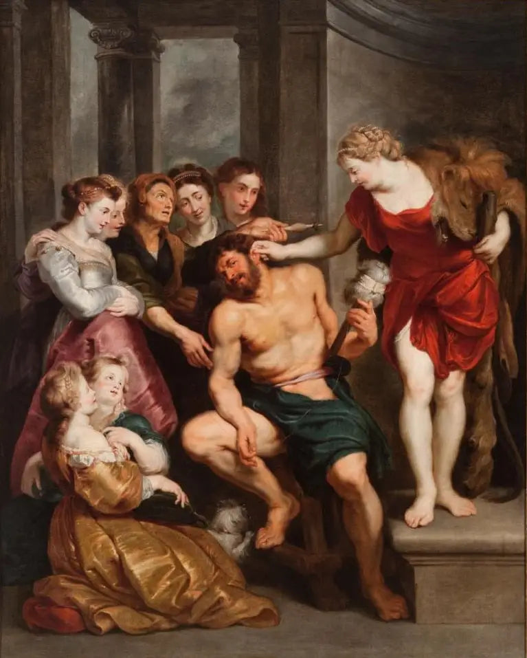 Herkules, chory na miłość, poddaje się panowaniu Omfale - Peter Paul Rubens