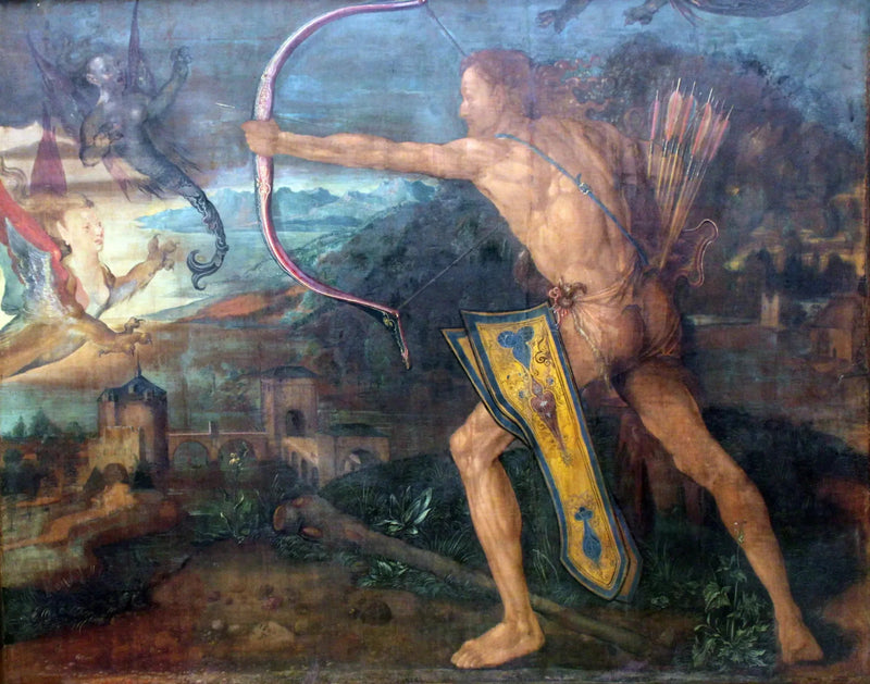 Herkules zabijający ptaki z jeziora Stymfalos - Albrecht Dürer