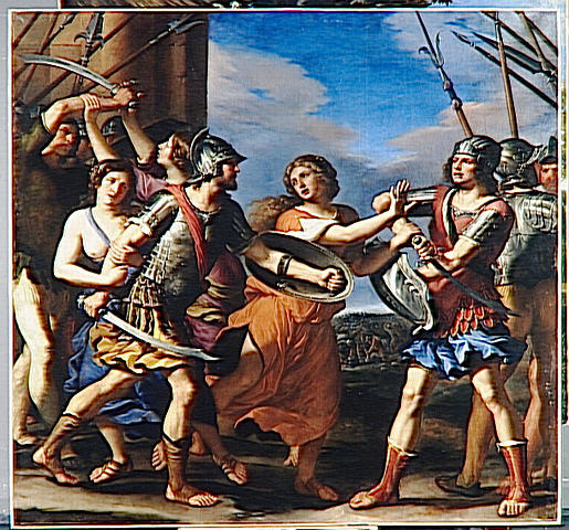 Hersilie oddzielająca Romulusa i Tytusa - Guercino