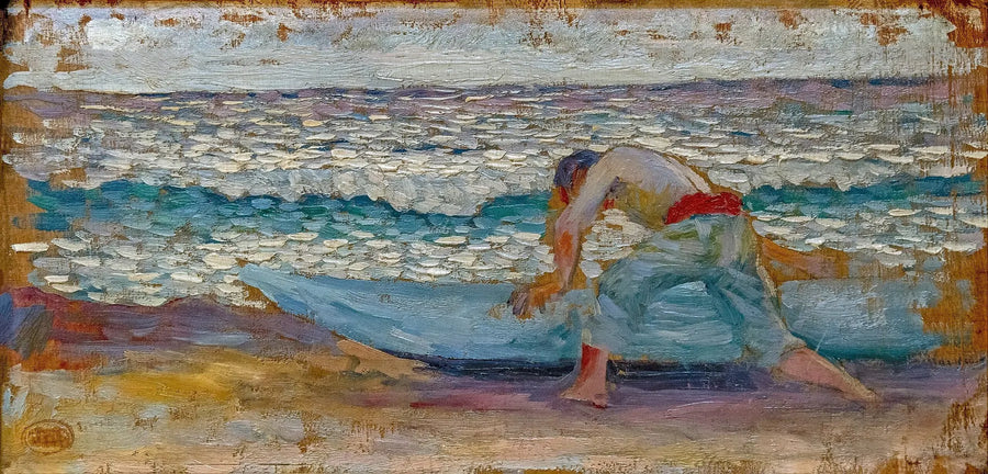 Mężczyzna na łódce - Henri-Edmond Cross