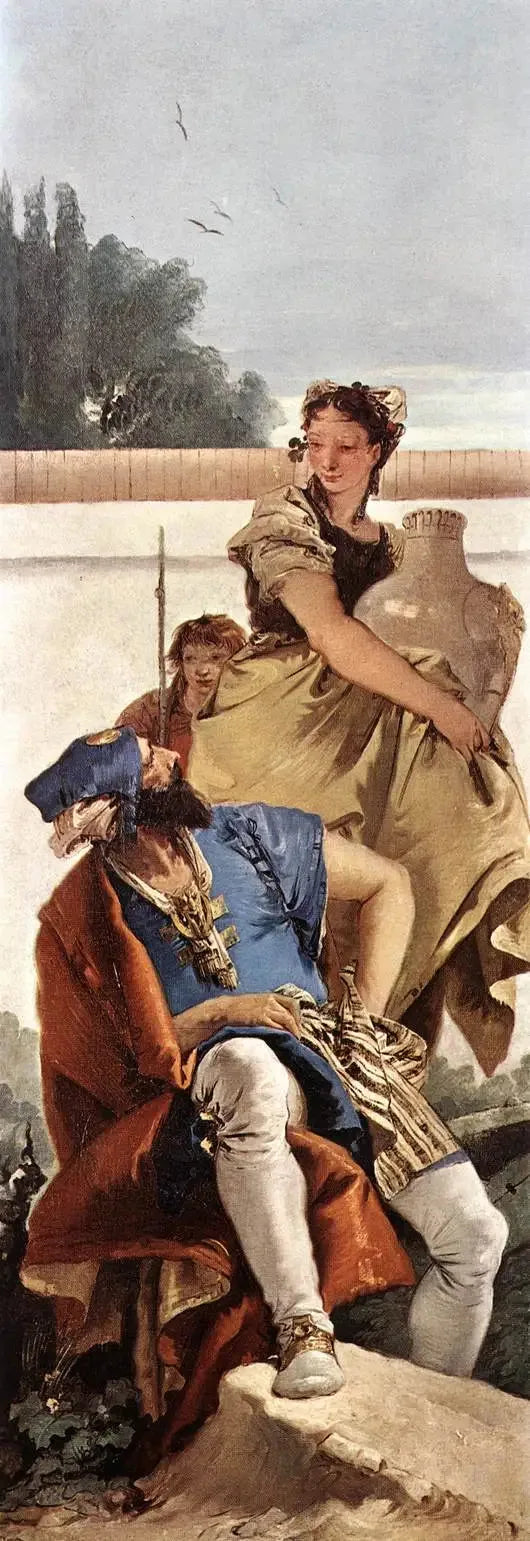 Mężczyzna siedzący, kobieta z garnkiem i chłopiec - Giovanni Battista Tiepolo