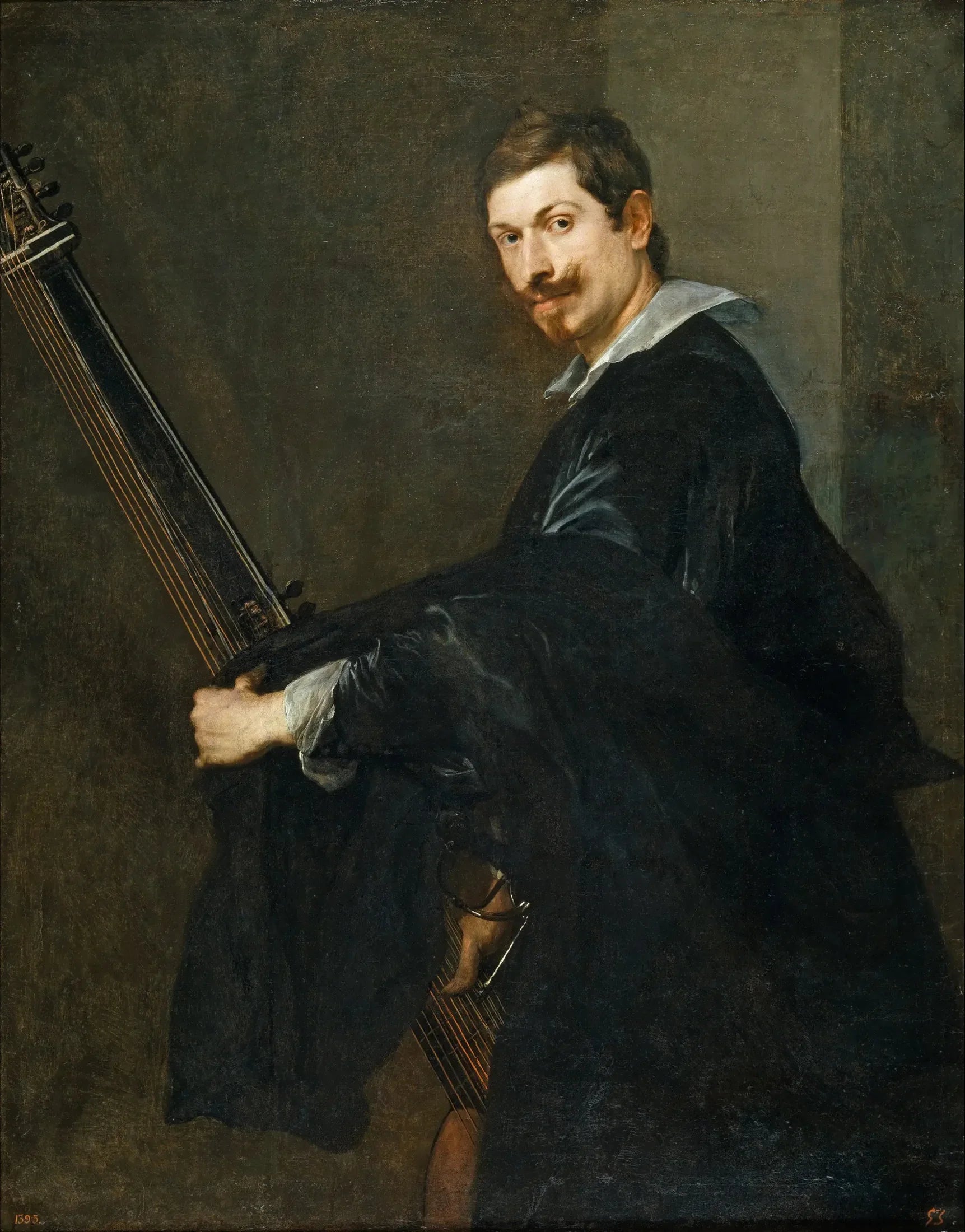 Homme avec un luth - Antoine van Dyck image 1 reproduction de peinture à l’huile