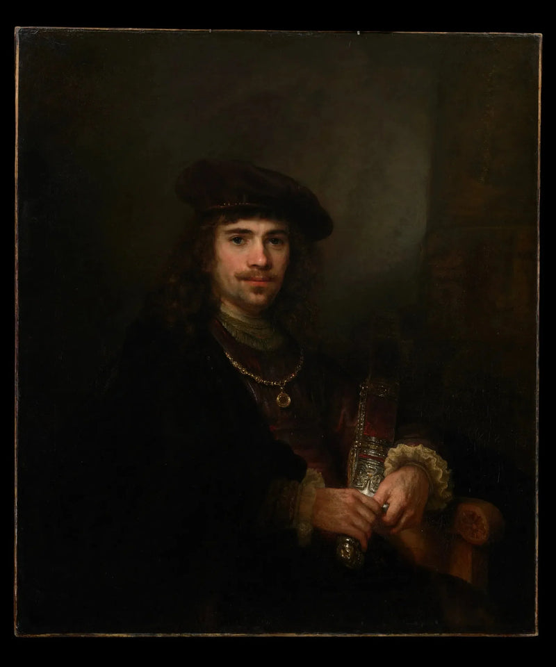Mężczyzna z mieczem i beretem - Rembrandt