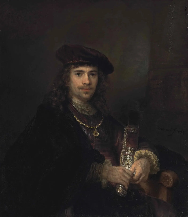 Mężczyzna z mieczem i beretem - Rembrandt