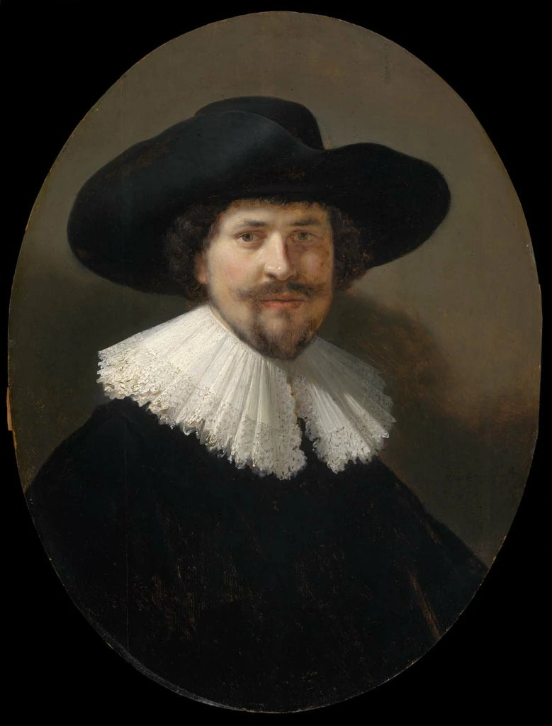 Portret mężczyzny w czarnym kapeluszu - Rembrandt