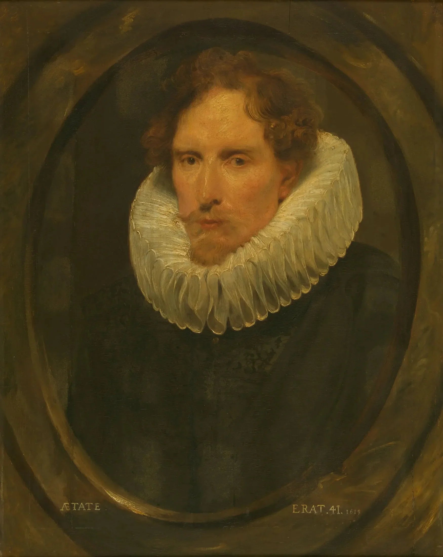 Homme dans un cadre ovale - Antoine van Dyck image 1 reproduction d’œuvre d’art à l’huile