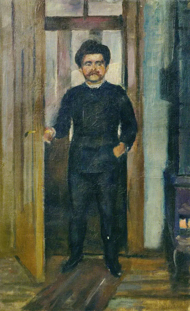 Mężczyzna stojący w otworze portowym - Edvard Munch