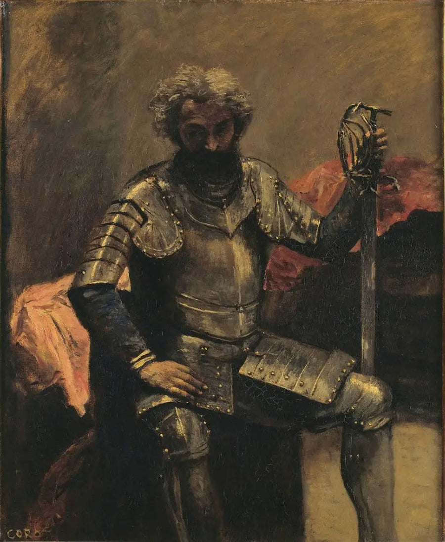Mężczyzna w zbroi - Jean-Baptiste Camille Corot