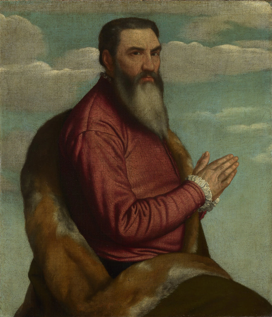 Homme en prière avec une longue barbe - Alessandro Bonvicino