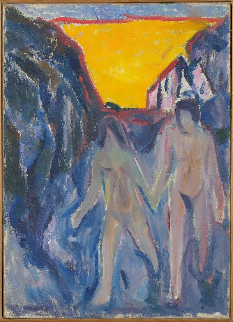 Mężczyzna i kobieta nago, idący - Edvard Munch