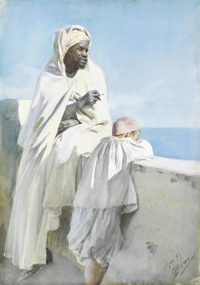 Mężczyzna i chłopiec w Algierze - Anders Zorn