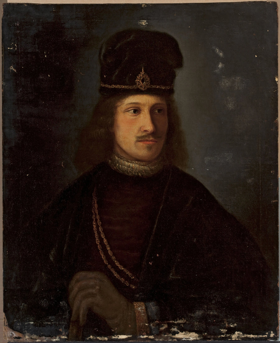 Portret mężczyzny w dużej czapce - Rembrandt