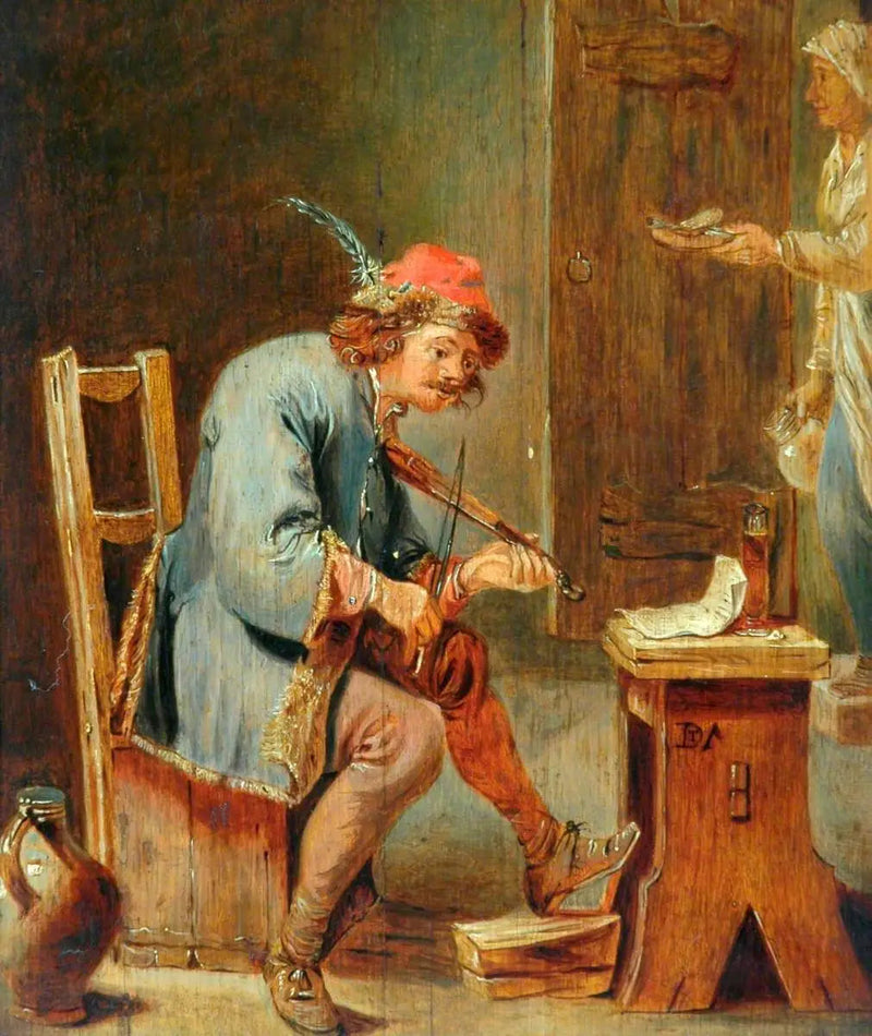 Mężczyzna grający na skrzypcach - David Teniers Młodszy