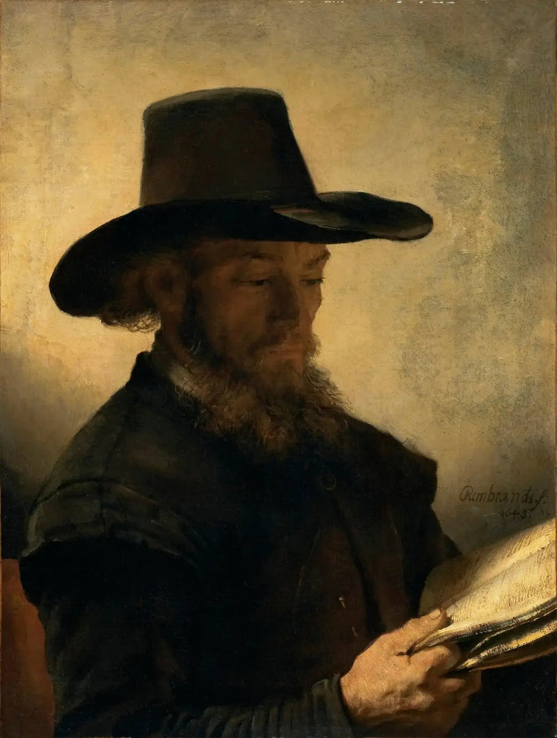 Mężczyzna czytający - Rembrandt