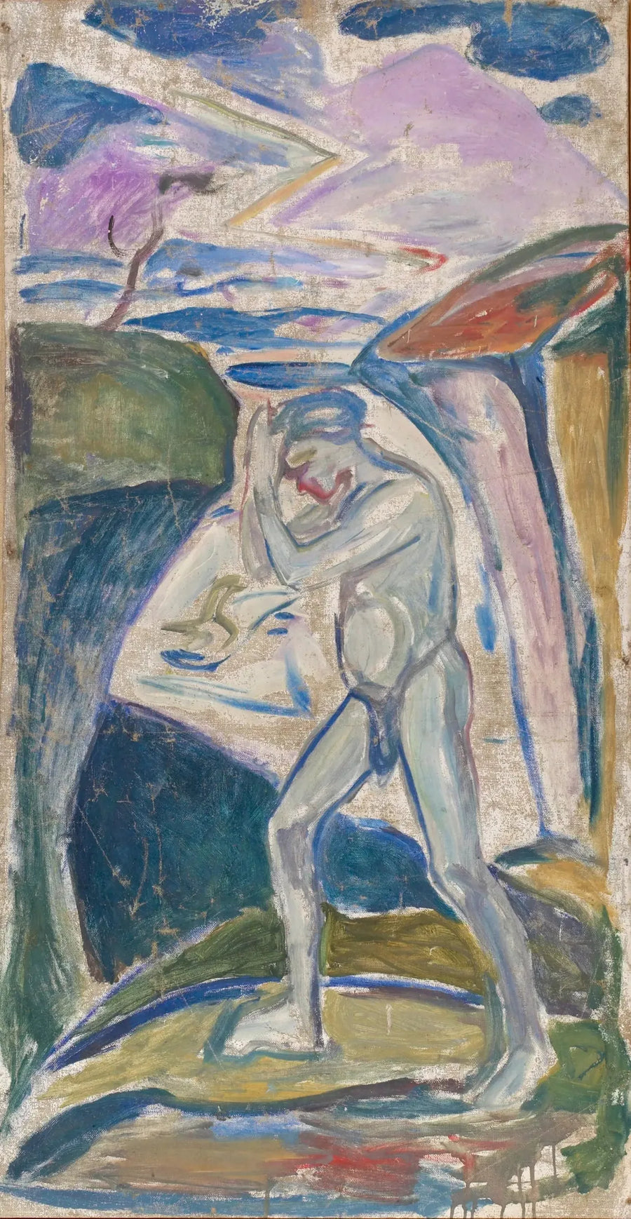 Nagie mężczyzna w skalistym krajobrazie - Edvard Munch