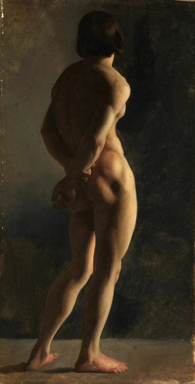 Nagie mężczyzna, widok od tyłu - Hippolyte Flandrin