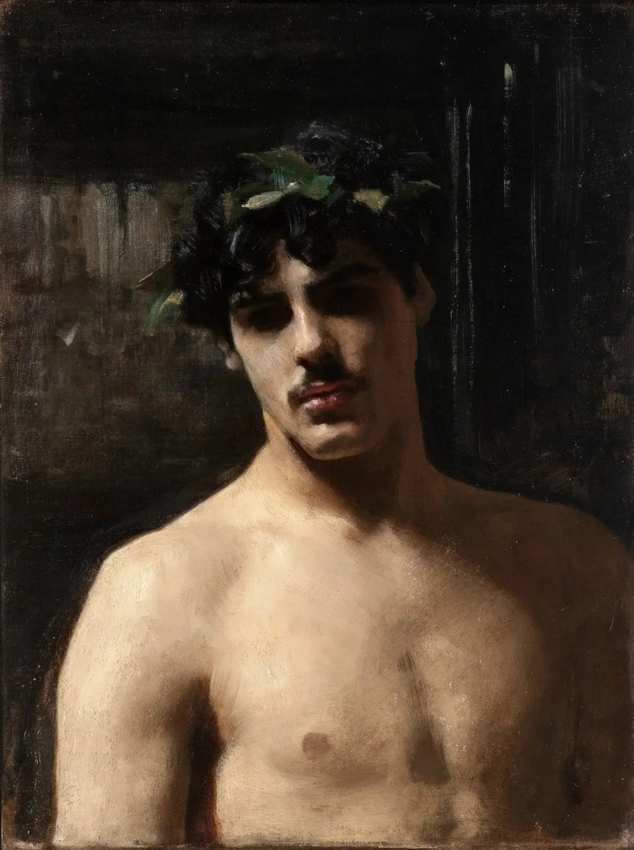 Mężczyzna w laurowym wieńcu - John Singer Sargent