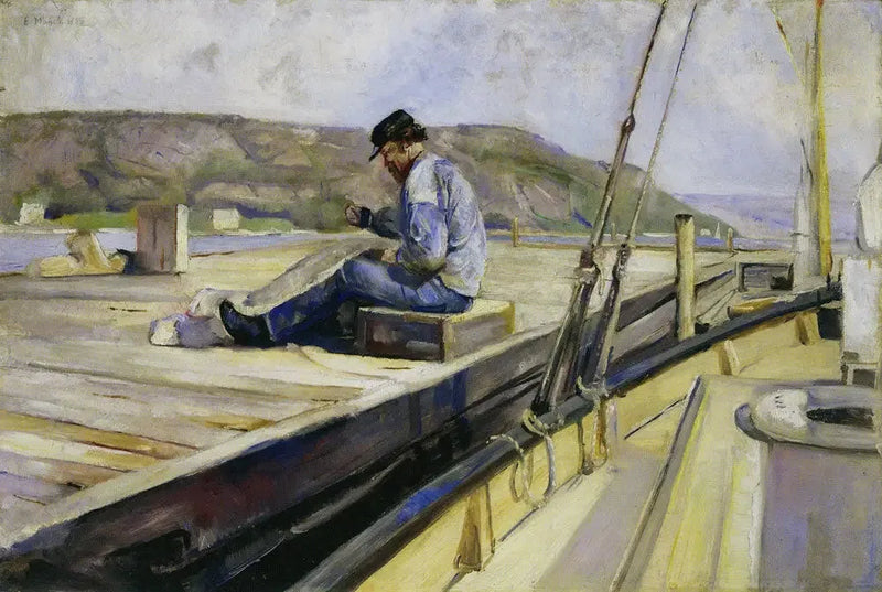 Mężczyzna naprawiający sieć - Edvard Munch