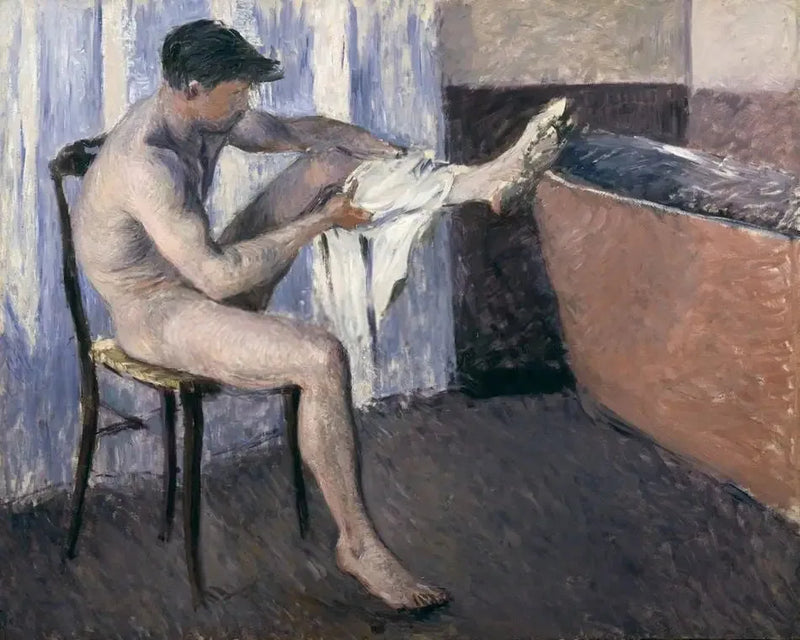 Mężczyzna wycierający nogę - Gustave Caillebotte