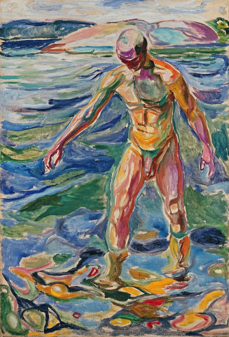 Mężczyzna kąpiący się - Edvard Munch