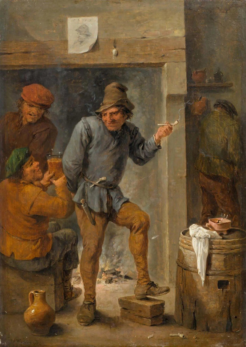 Mężczyźni palący i pijący w tawernie - David Teniers młodszy