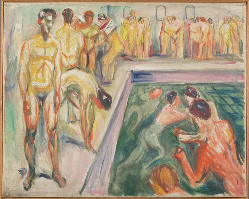 Mężczyźni nago przy basenie - Edvard Munch