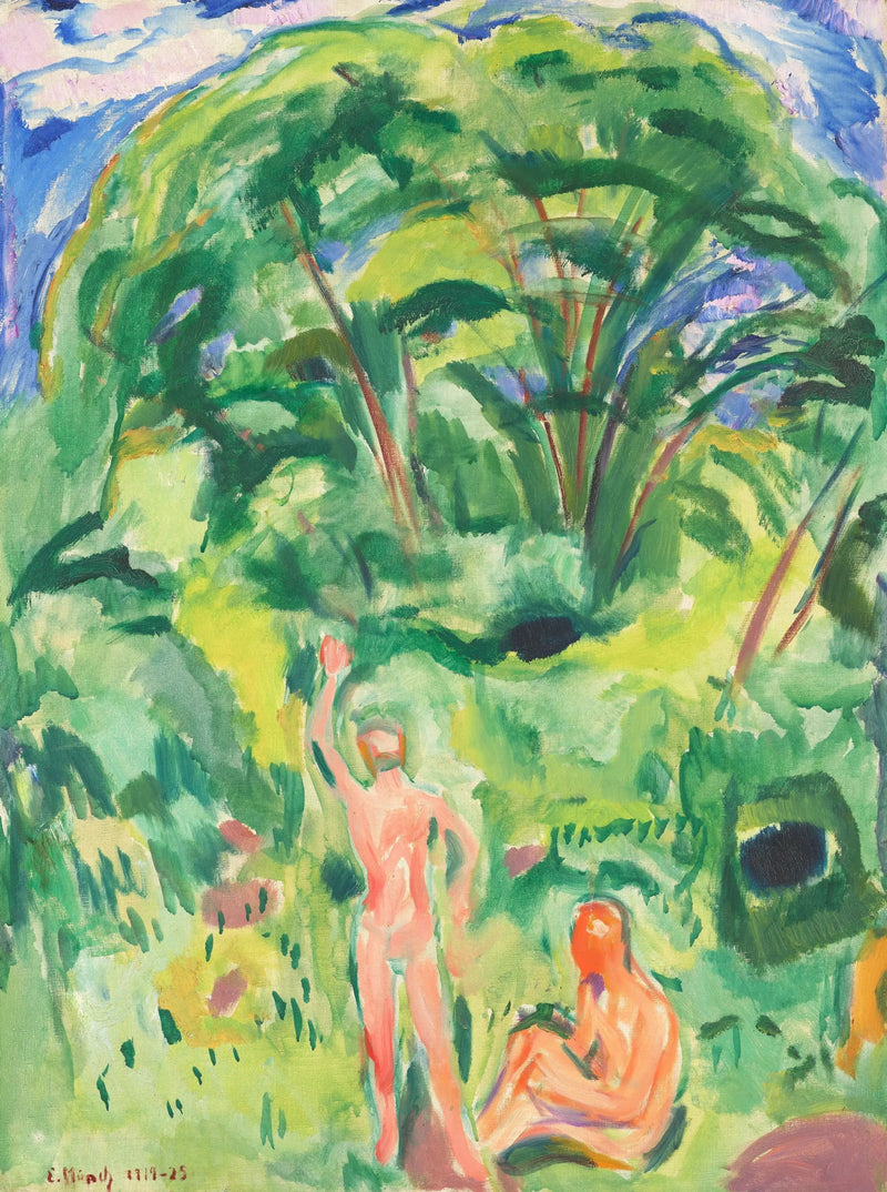 Nagie mężczyźni w lesie - Edvard Munch