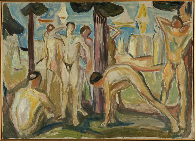Nagie mężczyźni w krajobrazie - Edvard Munch