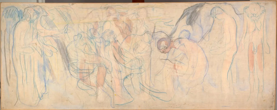 Nagie mężczyźni w krajobrazie - Edvard Munch
